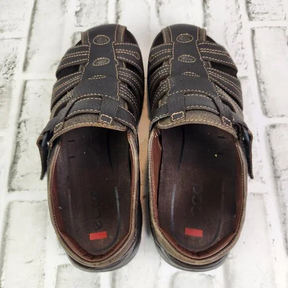 ECCO CAS Fisherman Sandal Men\'s US 7-7.5 UK 41 Dark Brown Leather Close Toe Shoe ECCO Men main image 4